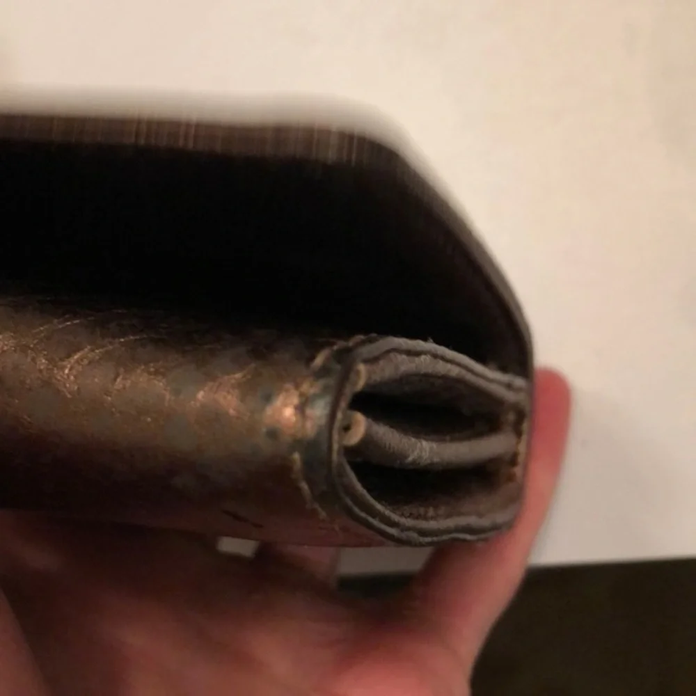 Michael kors brown metallic leather wallet